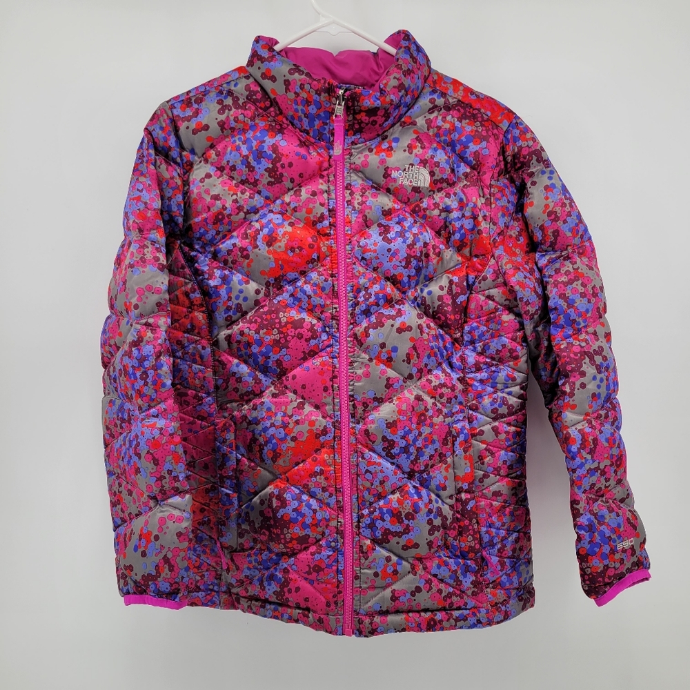 The north face TNF floral girls 550 down filled jacket
